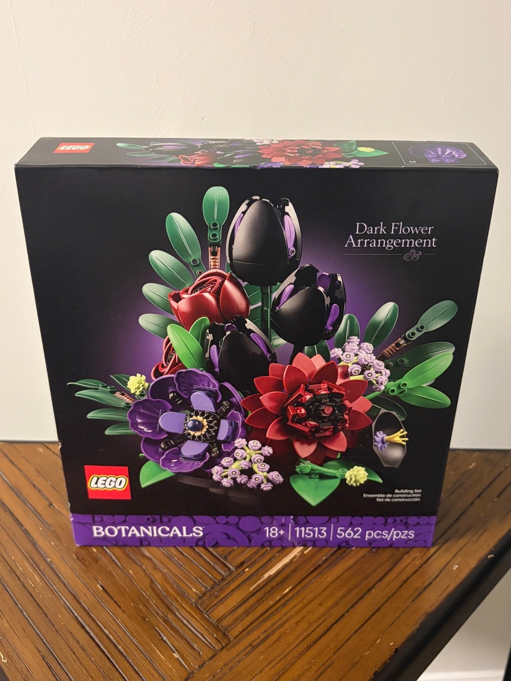 Lego Dark Flower Arrangement in Black, Red, Purple